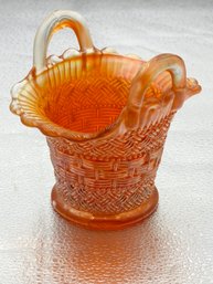 G14 Early Marigold Carnival Glass Basket