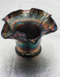 G19 Early Fenton Fluted Hat Carnival Glass Vase