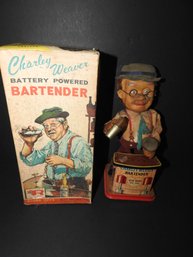 1960s Battery Operated Charlie Weaver Bartender In Original Box