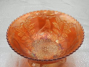 G48 Early Fenton Stag & Holly Carnival Glass Bowl