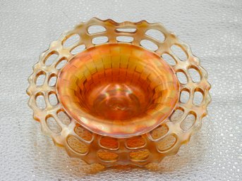 G57 Early Marigold Pulpit Hat Carnival Glass Bowl