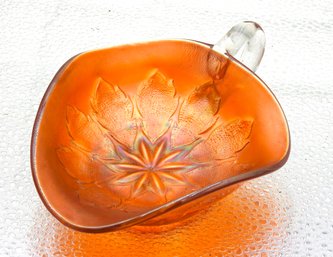 G58 Early Marigold Handle Carnival Glass Dish