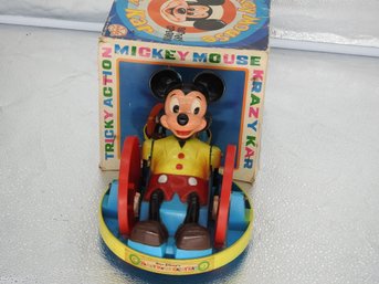1960s Battery Operated Mickey Mouse Krazy Kar Toy