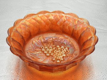 G61 Early Marigold Grape Pattern Carnival Glass Bowl