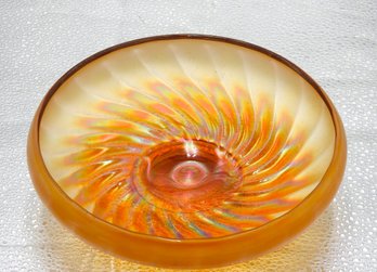 G65 Early Fenton Swirl Carnival Glass Bowl