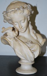 A Beautiful Antique Porcelain Bust Of Lesbia