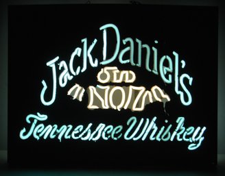 Vintage Jack Daniels ' Old No. 7' Tennessee Whiskey Neon Bar Sign