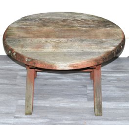 Round Wood Coffee Table For Patio Or Garden
