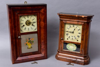 Antique Wm. L. Gilbert Clock Company Mantel Clock And Eight Day Spring Clocks Mantel Clock