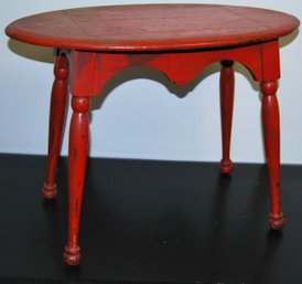 Vintage Destressed Painted Oval Side Table