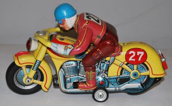 Vintage 1960's Masudaya 'champion' Motorcycle Tin Toy