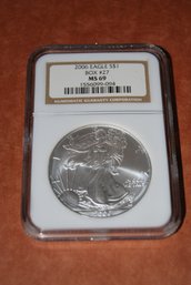 2006 1 Ounce Silver Eagle Coin (#27) Graded MS69