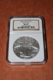 2006 1 Ounce Silver Eagle Coin (#30) Graded MS69