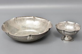 Pair Of J. L. Locke Hand Made Sterling Silver Bowls