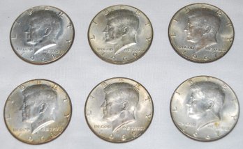 Six Silver Kennedy Half Dollars