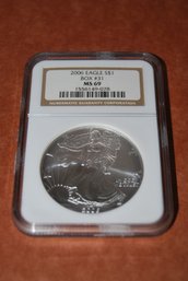 2006 1 Ounce Silver Eagle Coin (#31) Graded MS69