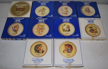 Lot Of Ten Boxed M. J. Hummel Annual Plates 1972-1982