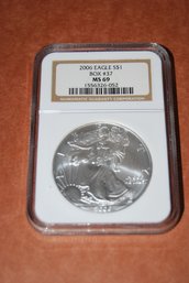 2006 1 Ounce Silver Eagle Coin (#37) Graded MS69