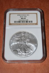 2006 1 Ounce Silver Eagle Coin (#39) Graded MS69