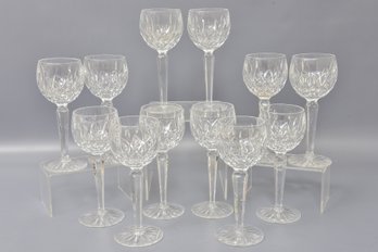 Set Of 12 Waterford Crystal Lismore Hock Wine Glasses