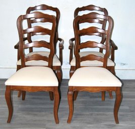 Set Of 4 Ladder Back Dining Chairs