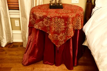 Custom Tablecloth With Topper And Dummy Wood Table