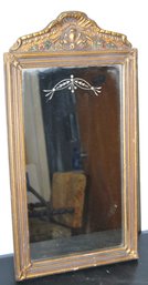 Vintage Deco Gilded Mirror With Floral Motif