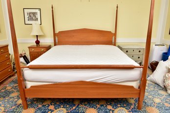 Natural Cherry Wood Four Poster King Size Bed