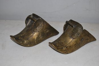 Antique Pair Of Brass Spanish Colonial Conquistador Stirrup Boots