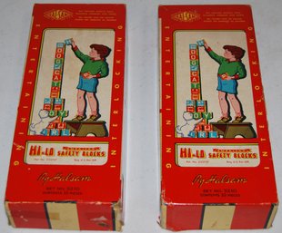 Two Boxes Of Vintage Haslam Hi- Lo Safety Blocks