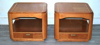 Pair Of One Drawer End Tables/side Table By Bassett Furniture