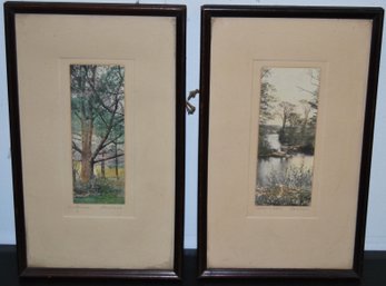 Pair Small, Antique Prints By Lamson