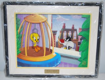 Limited Edition #2288/9500 Certified Animations Authentic Tweety And Sylvester Moving Shadowbox