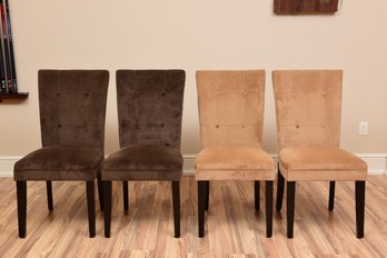 Set Of Four Tufted Back Dining Chairs