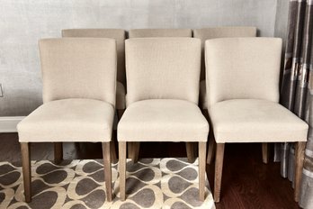 Set Of Six Brownstone Upholstered Dining Room Chairs