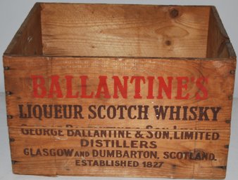 Vintage Ballantine's Scotch Whiskey Advertising Crate