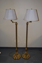 Pair Of Standing Lamps With Swivel Arms