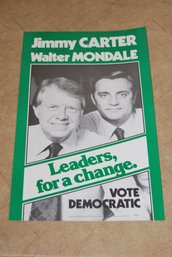 Vintage 1976 Carter/mondale Campaign Poster.