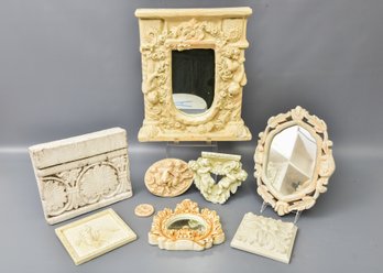 Collection Of Cherub Mirrors And Wall Plaques