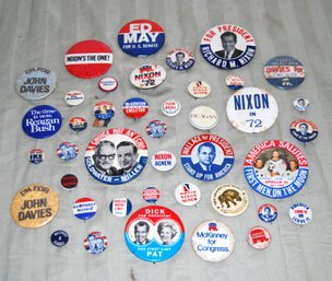 Lot Of 41 Vintage Campaign Buttons