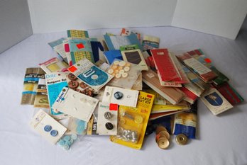 Lot Of Vintage Ribbon, Buttons And Seam Bindings Etc