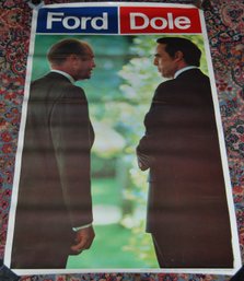 Vintage Large 1976 President Ford, Bob Dole Campaign Poster