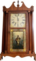 Antique Jonathan Frost Bristol, Conn. Transitional Shelf Clock With Reversed Painted Figural