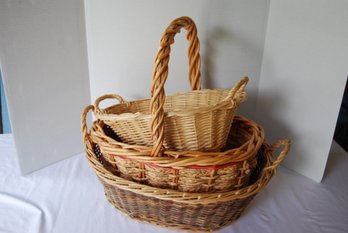 3 Decorative  Wicker Baskets