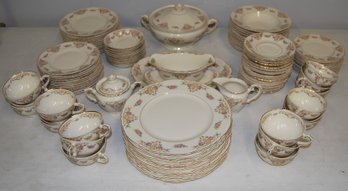 Service For Twelve Syracuse China Serving Set With Gilded Edges