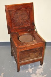 Antique Commode On Caster Missing Piece Of Wood On Side