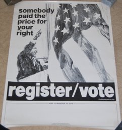 Vintage Rare 1976 Martin Luther King Jr. Register To Vote Poster