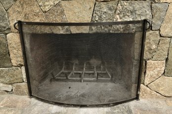 Curved Iron Fireplace Screen