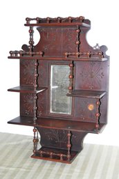 Antique Hanging Shelf With Mirror.