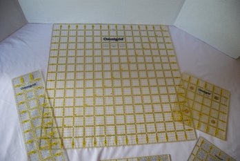 Set Of 5 Omnigrid Yellow Rulers For Sewing And Quilting